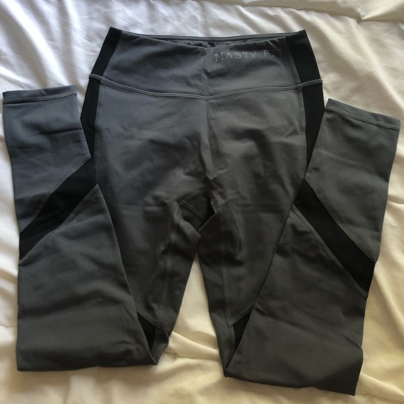 NastyFit Black/Grey Contour Leggings Small - Picture 1 of 3